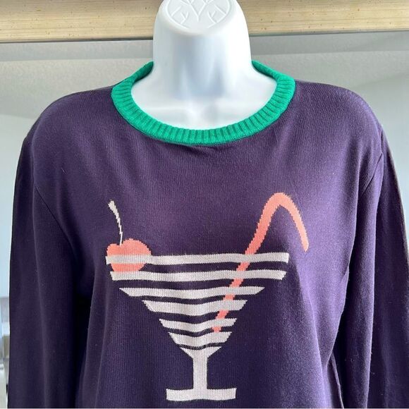 NORAH Vintage 80’s Cocktail Martini Knit Sweater Size 3. M/L - Picture 2 of 7